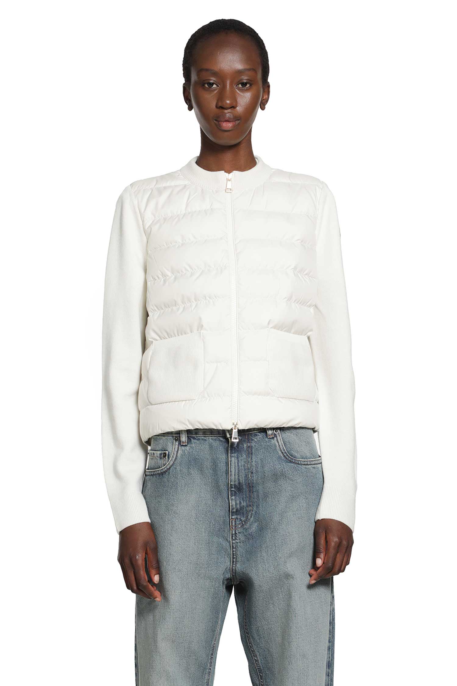 Wool Padded Zip-Up Cardigan