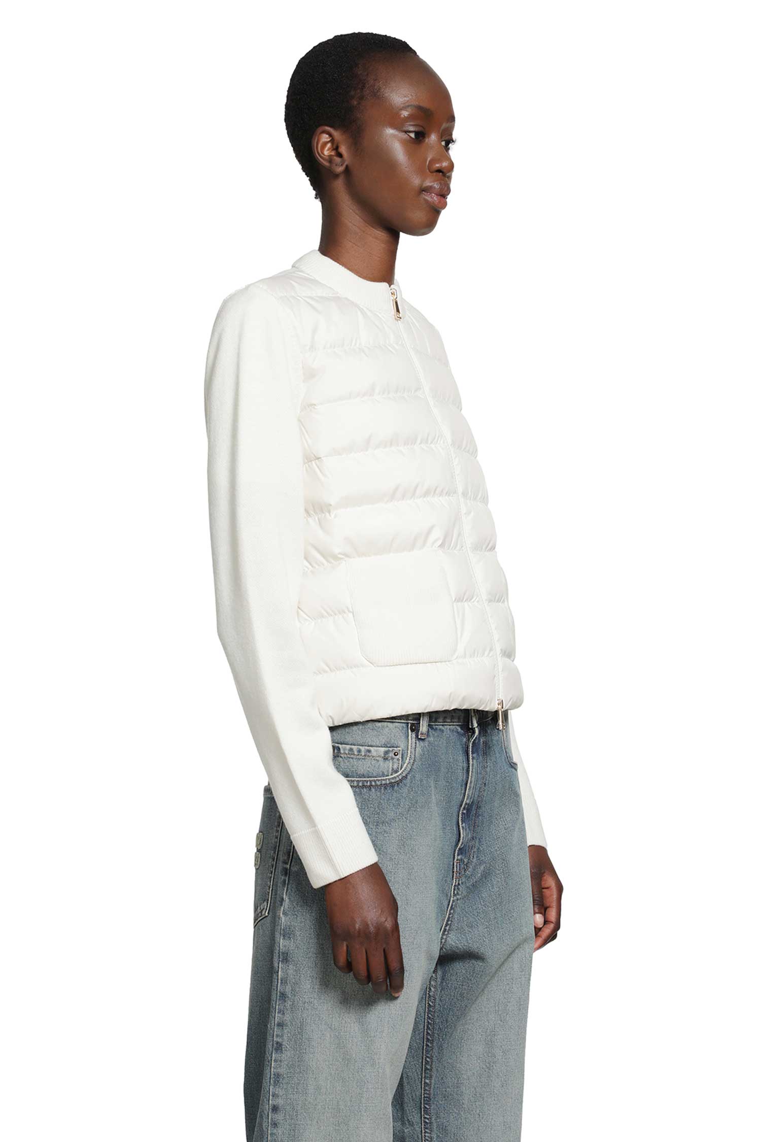 Wool Padded Zip-Up Cardigan