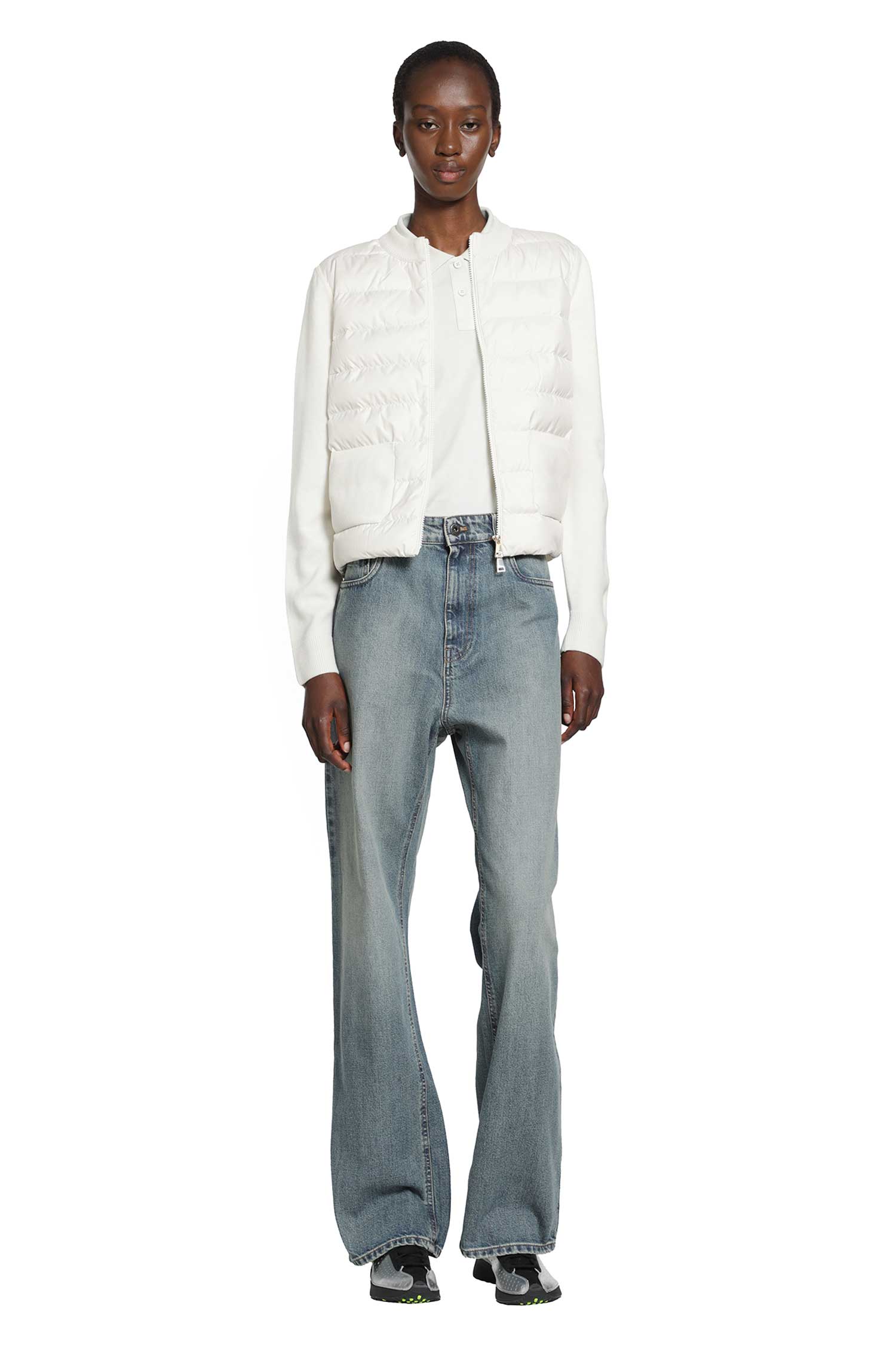 Wool Padded Zip-Up Cardigan