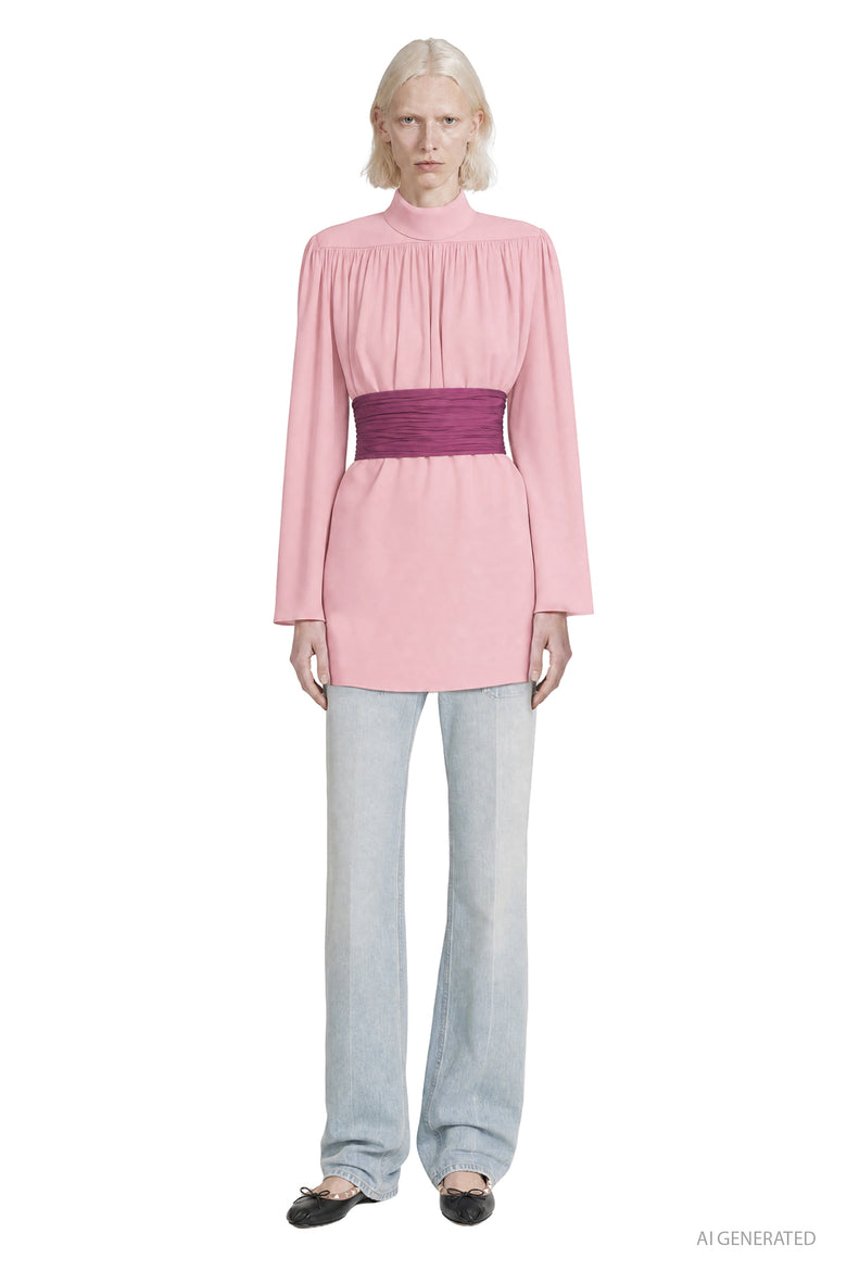 VALENTINO Cady Couture Pleated Top woman