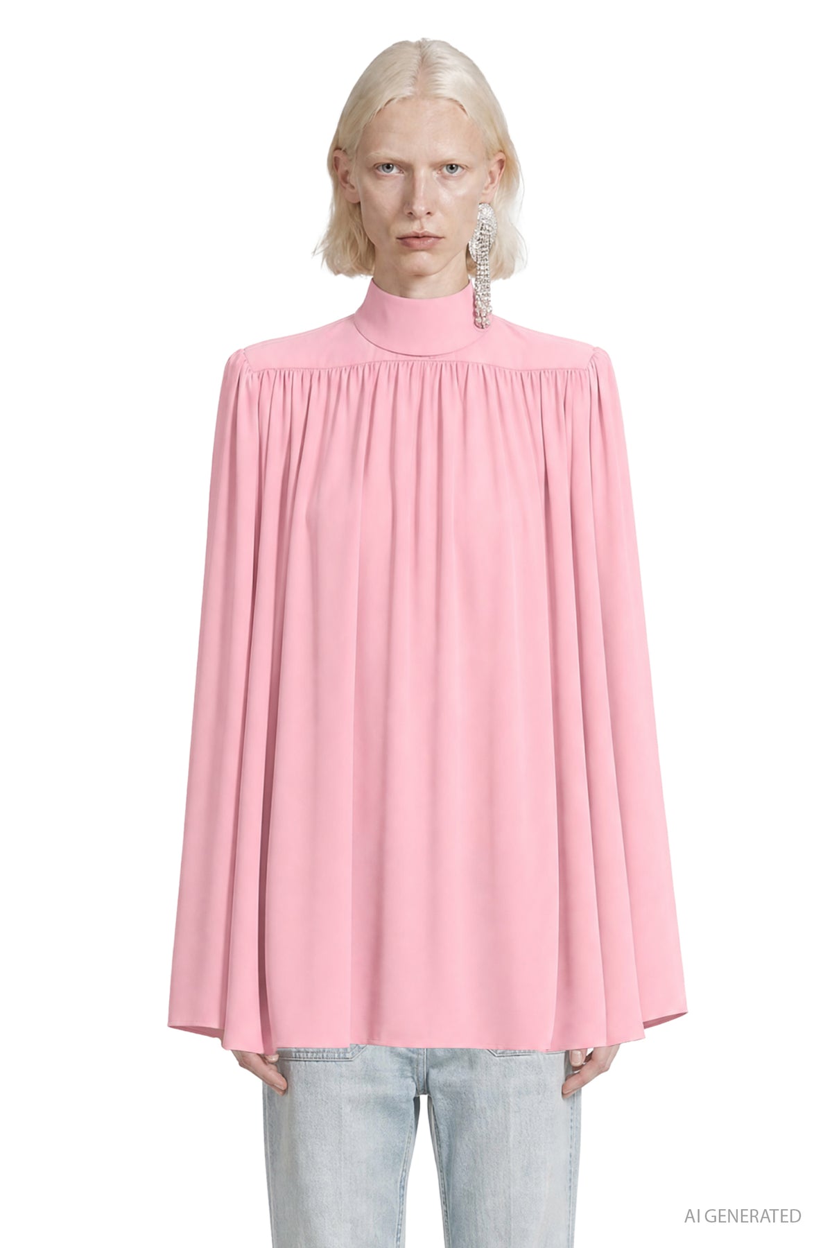 VALENTINO Cady Couture Pleated Top woman
