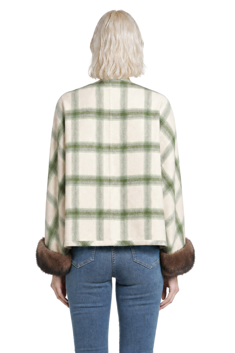VALENTINO Macro Window Caban With Shearling woman