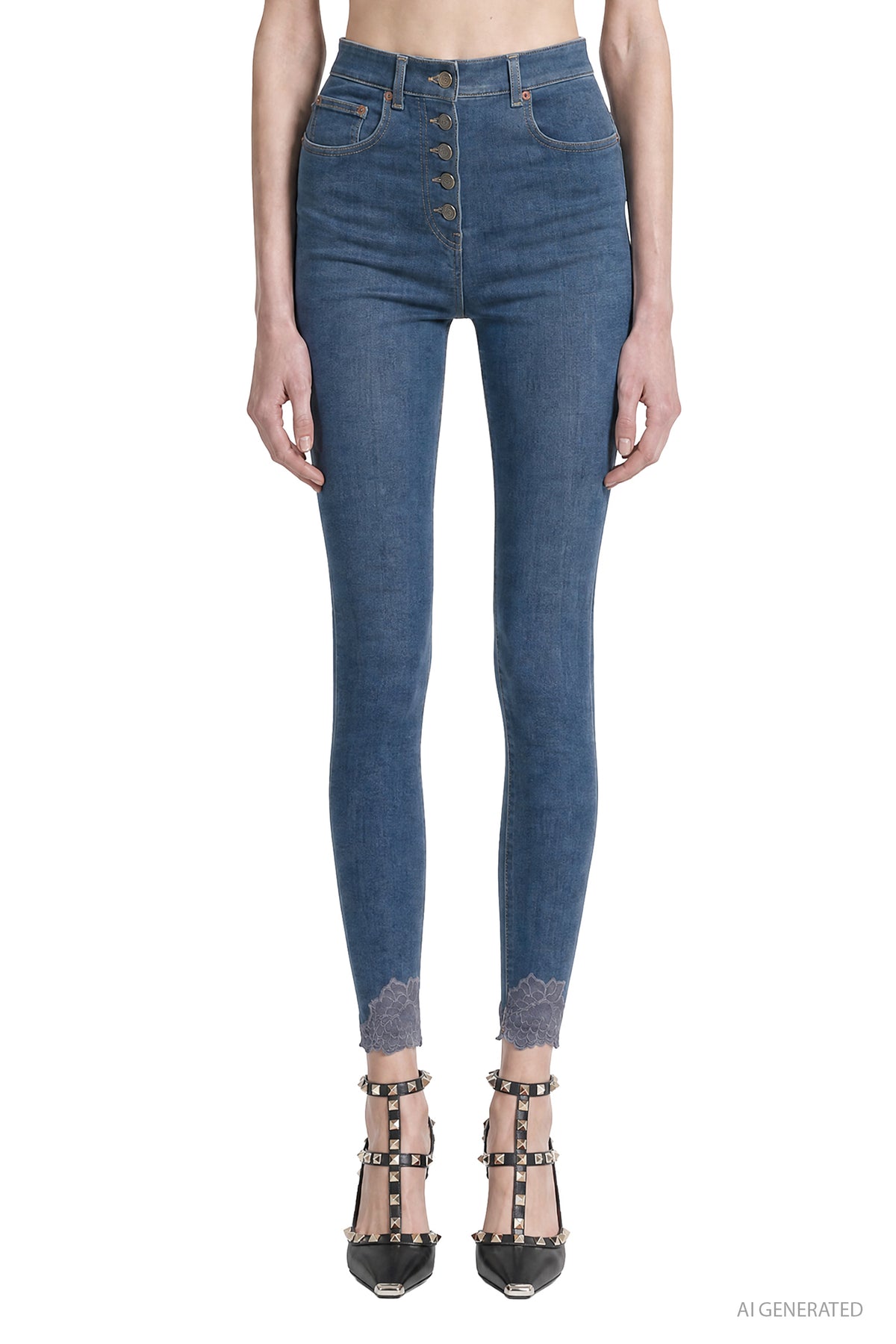 Denim and Lace Trousers