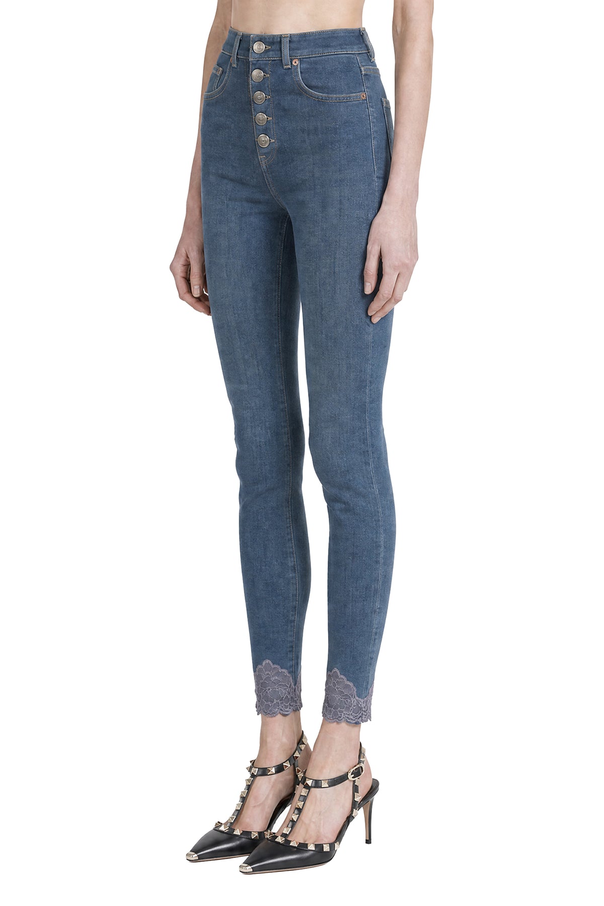 Denim and Lace Trousers