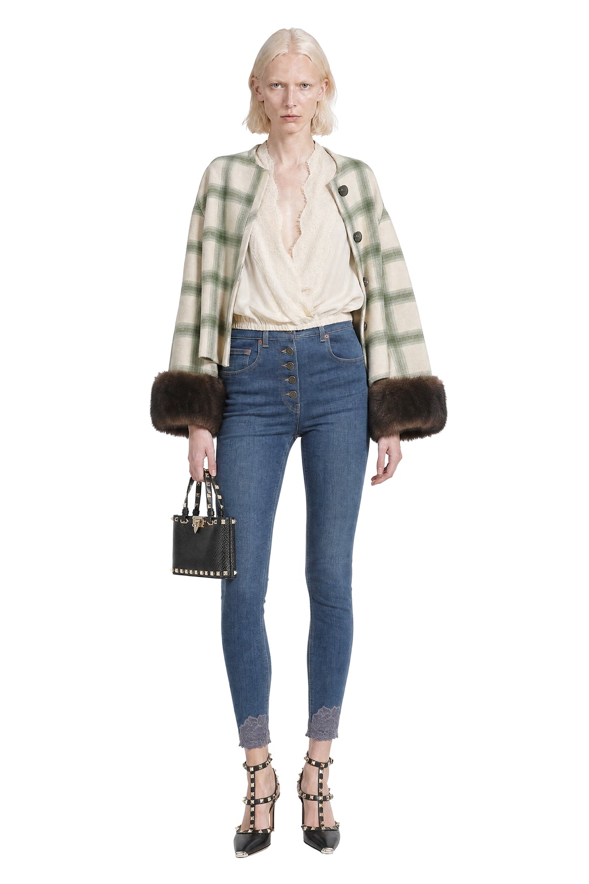 Denim and Lace Trousers
