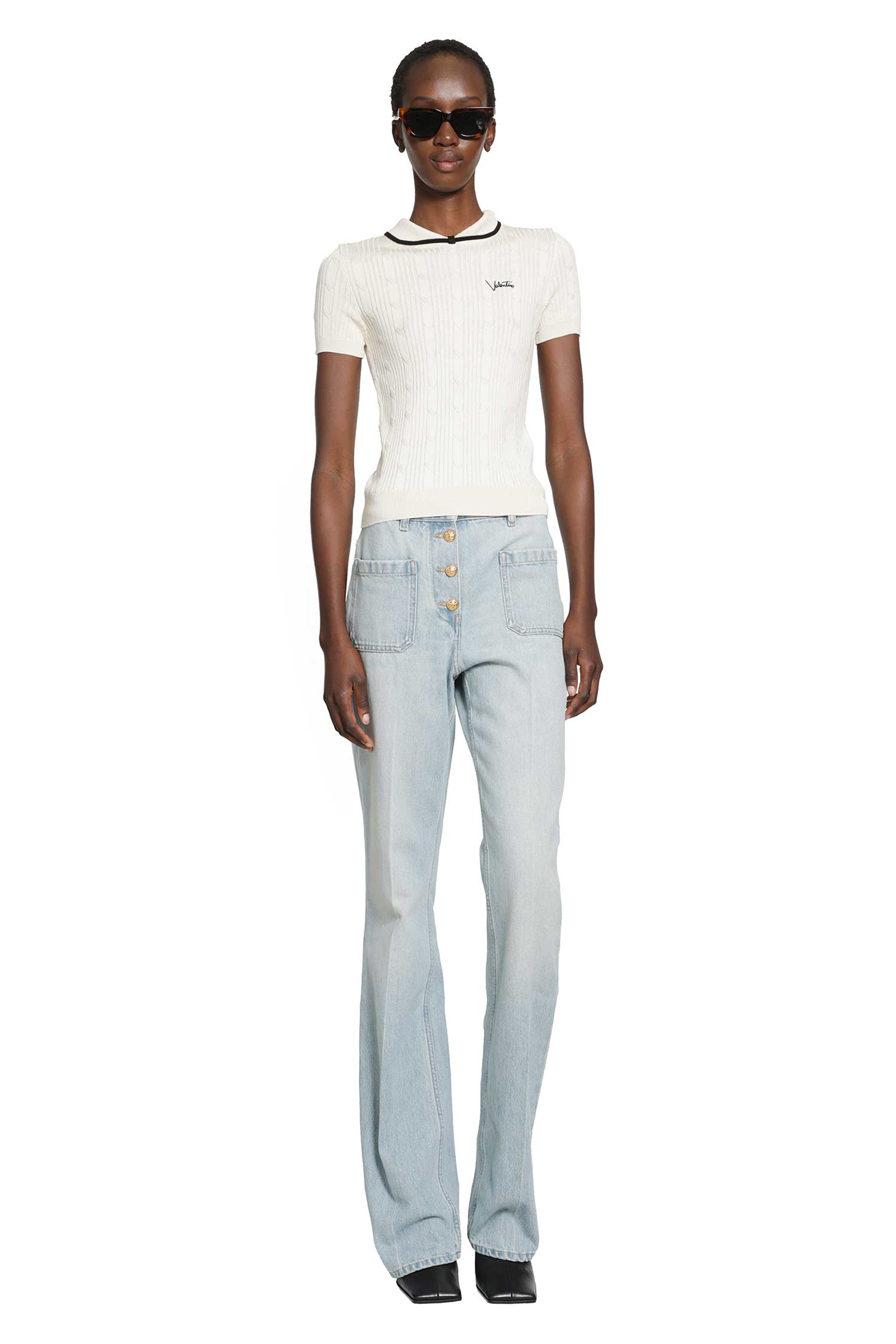 VALENTINO Cotton-blend Top woman