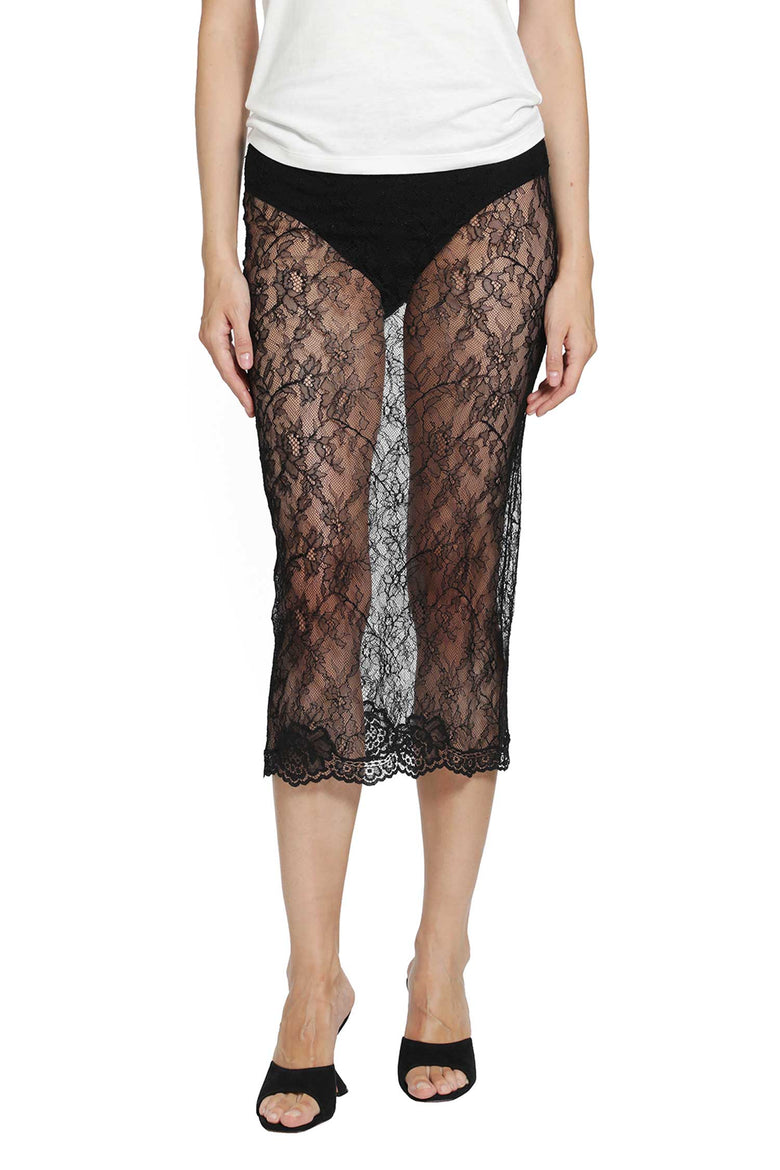 VALENTINO Lace Midi Skirt woman