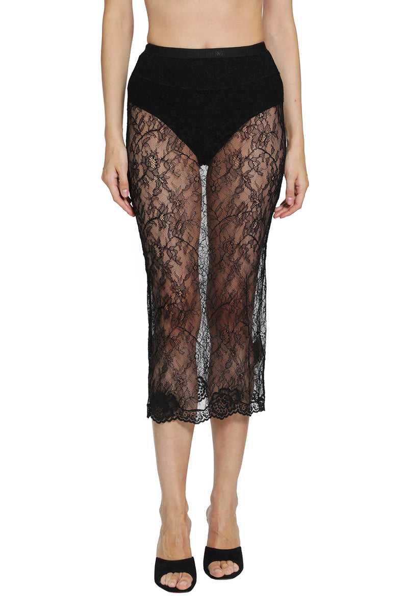 VALENTINO Lace Midi Skirt woman