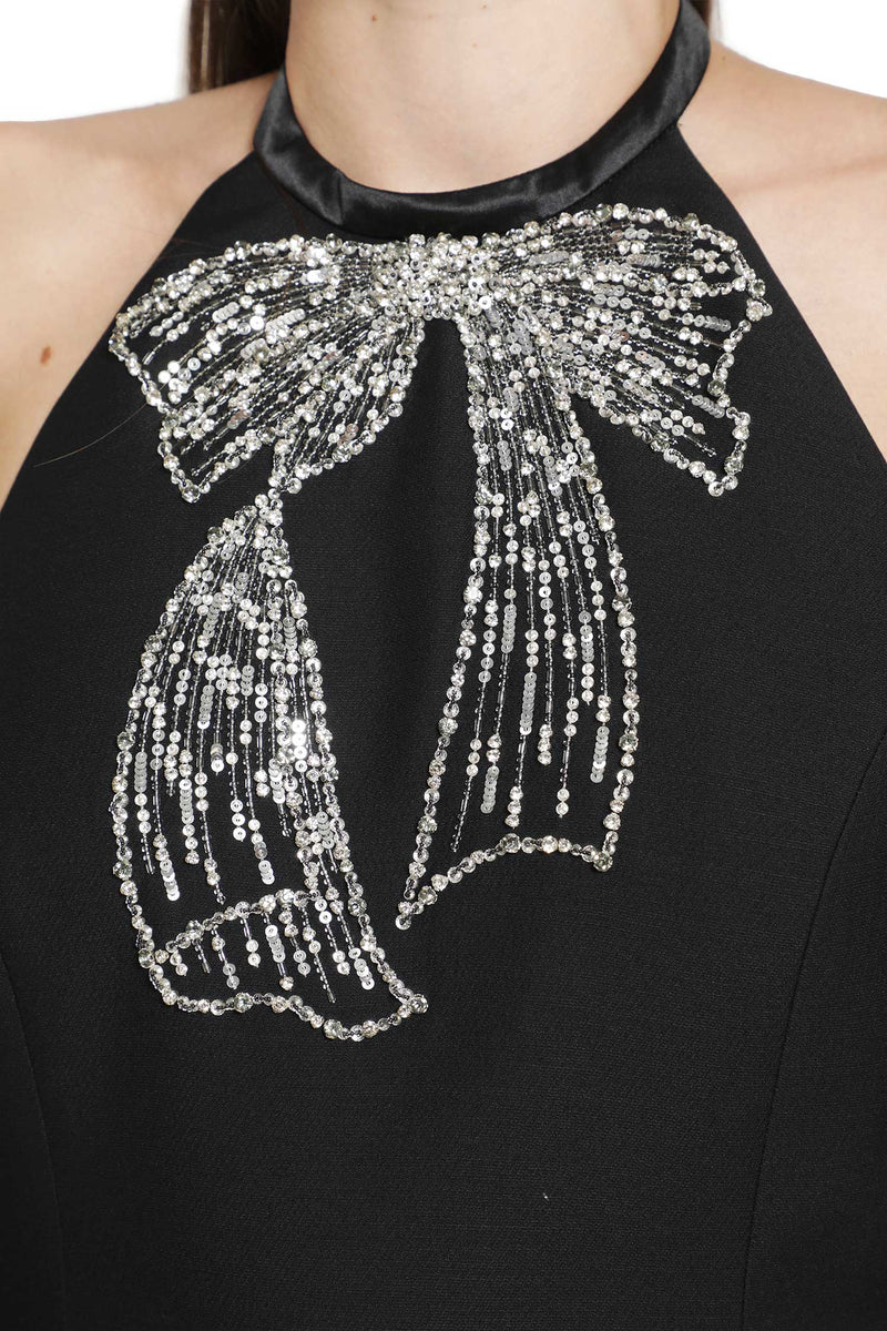 VALENTINO Embroidered Crepe Couture Mini Dress woman