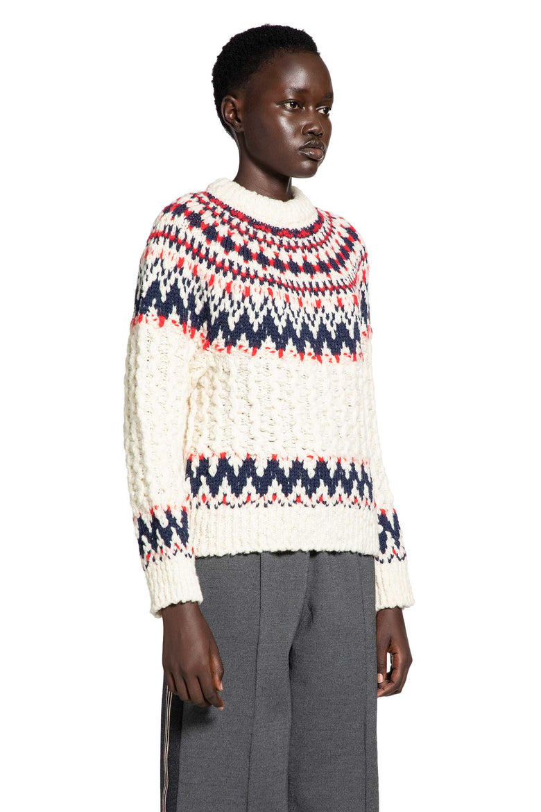 Geometric Jacquard Wool Blend Sweater