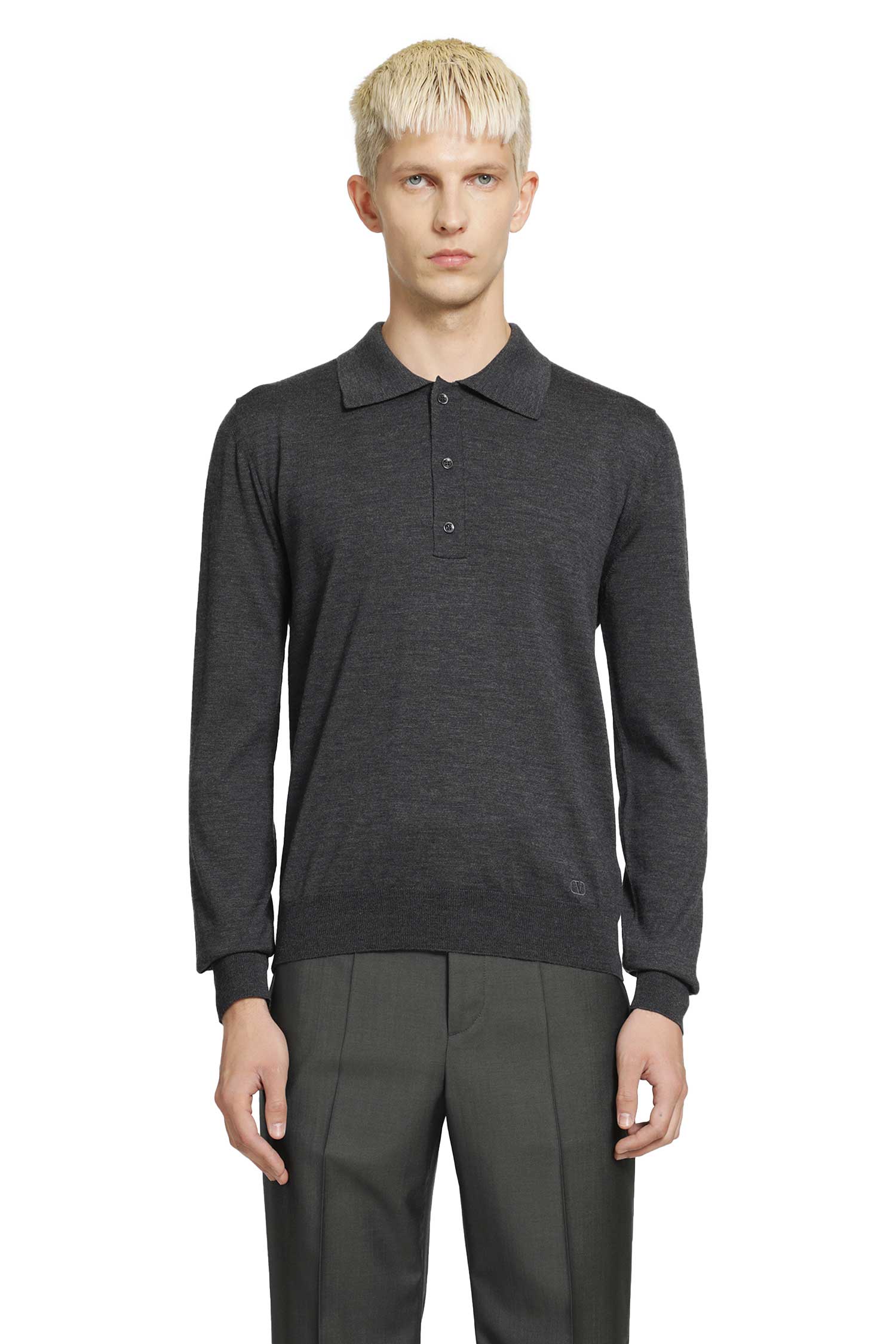VALENTINO Wool Polo With VLogo Embroidery man