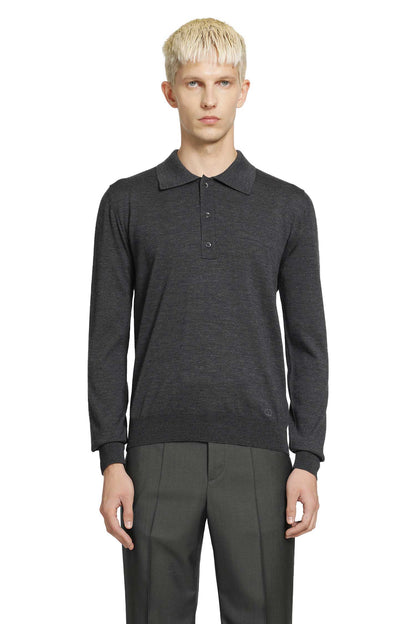 Wool Polo With VLogo Embroidery