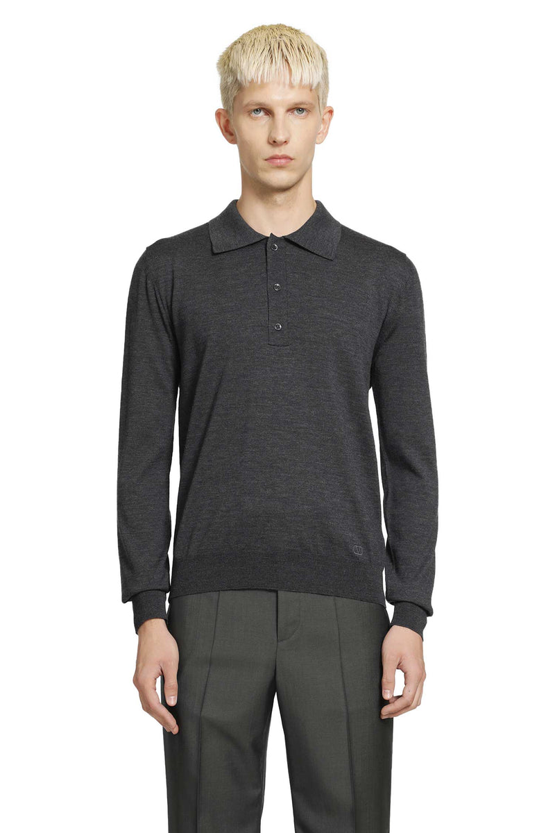 VALENTINO Wool Polo With VLogo Embroidery man