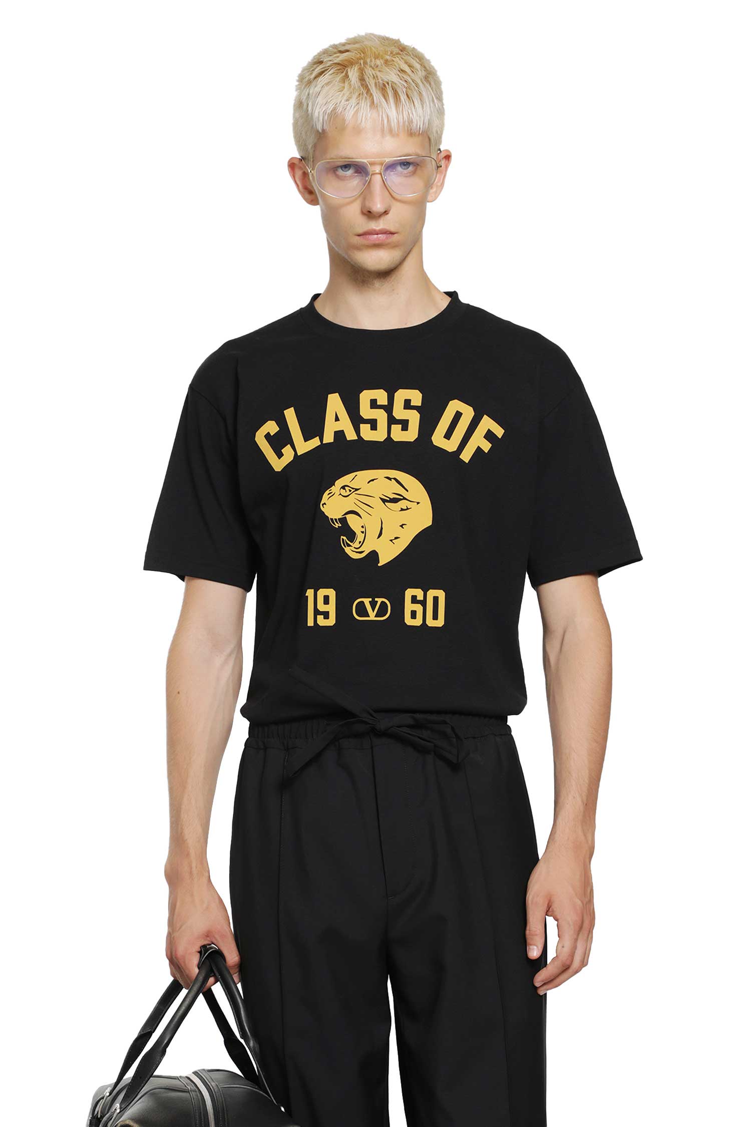 Cotton T-Shirt with Panther Print
