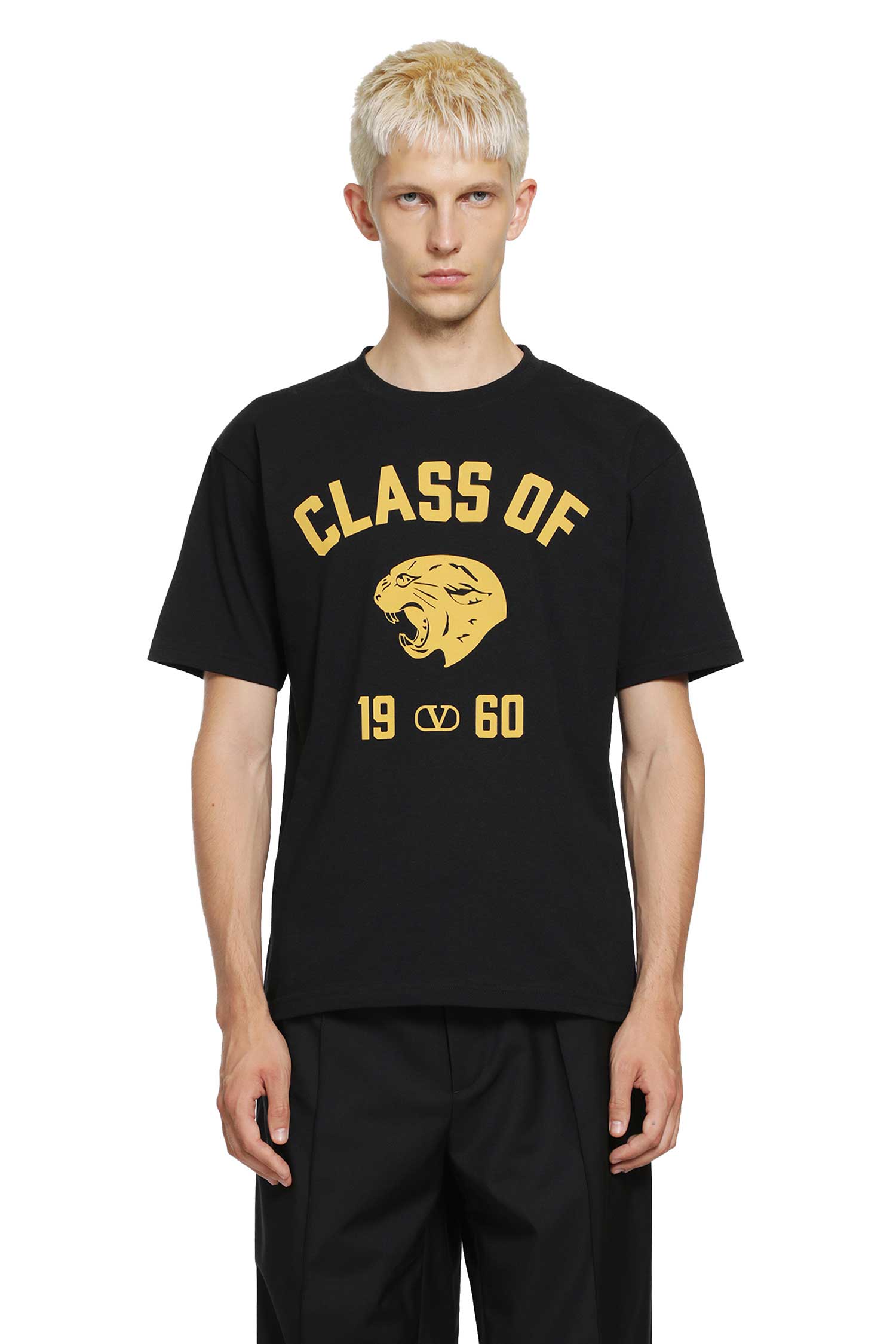 Cotton T-Shirt with Panther Print