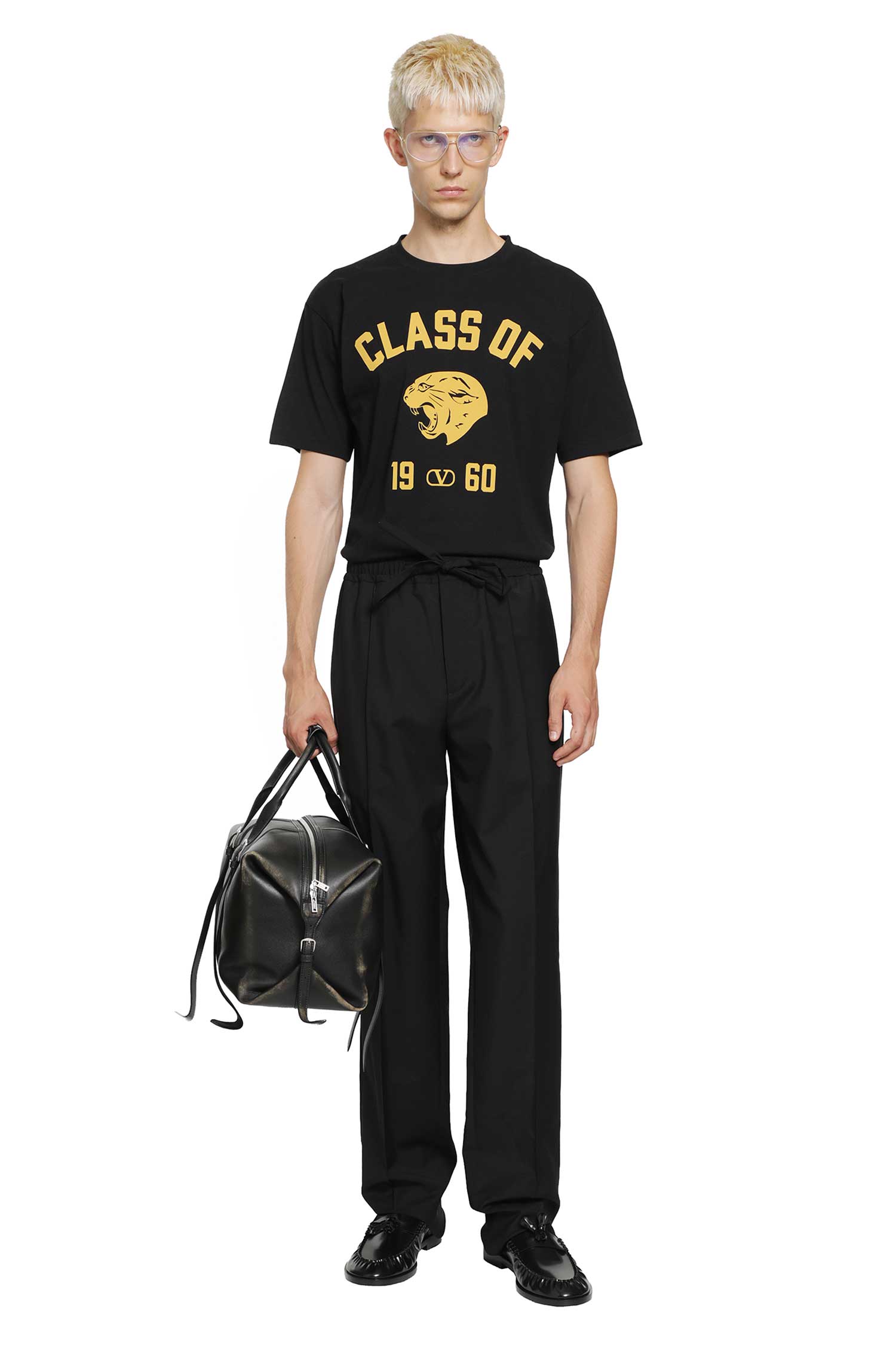 Cotton T-Shirt with Panther Print