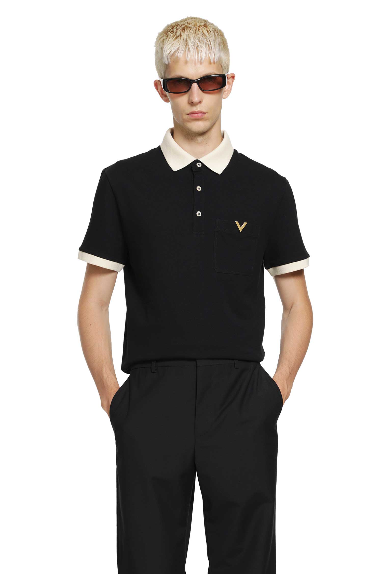 Polo Shirt With Vgold Logo