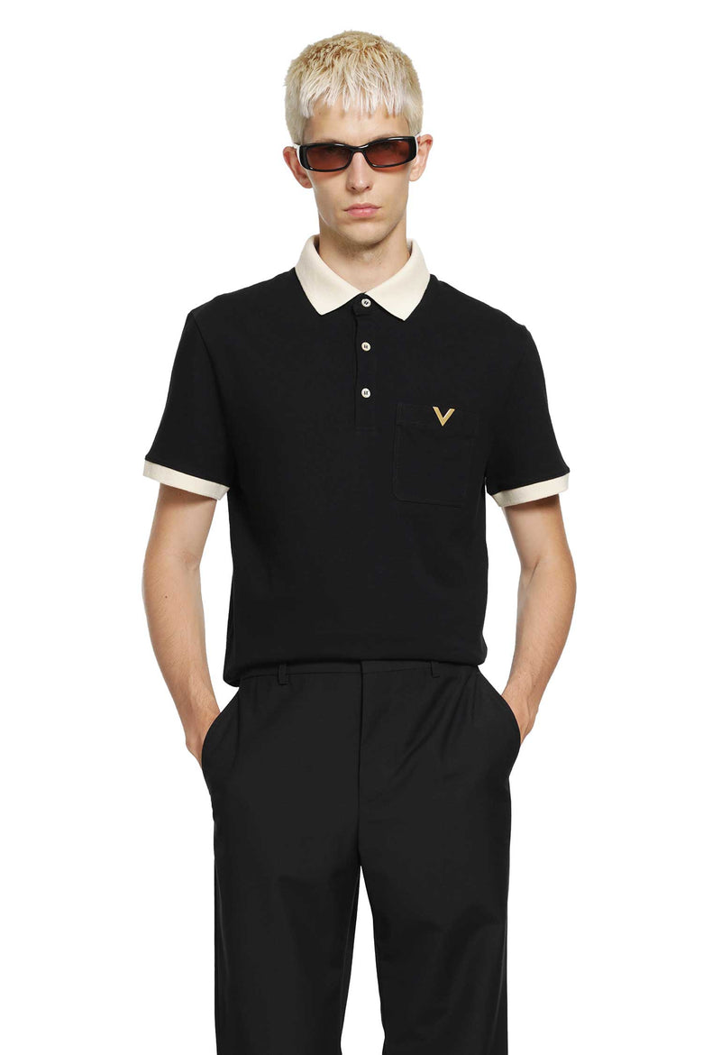 VALENTINO Polo Shirt With Vgold Logo man