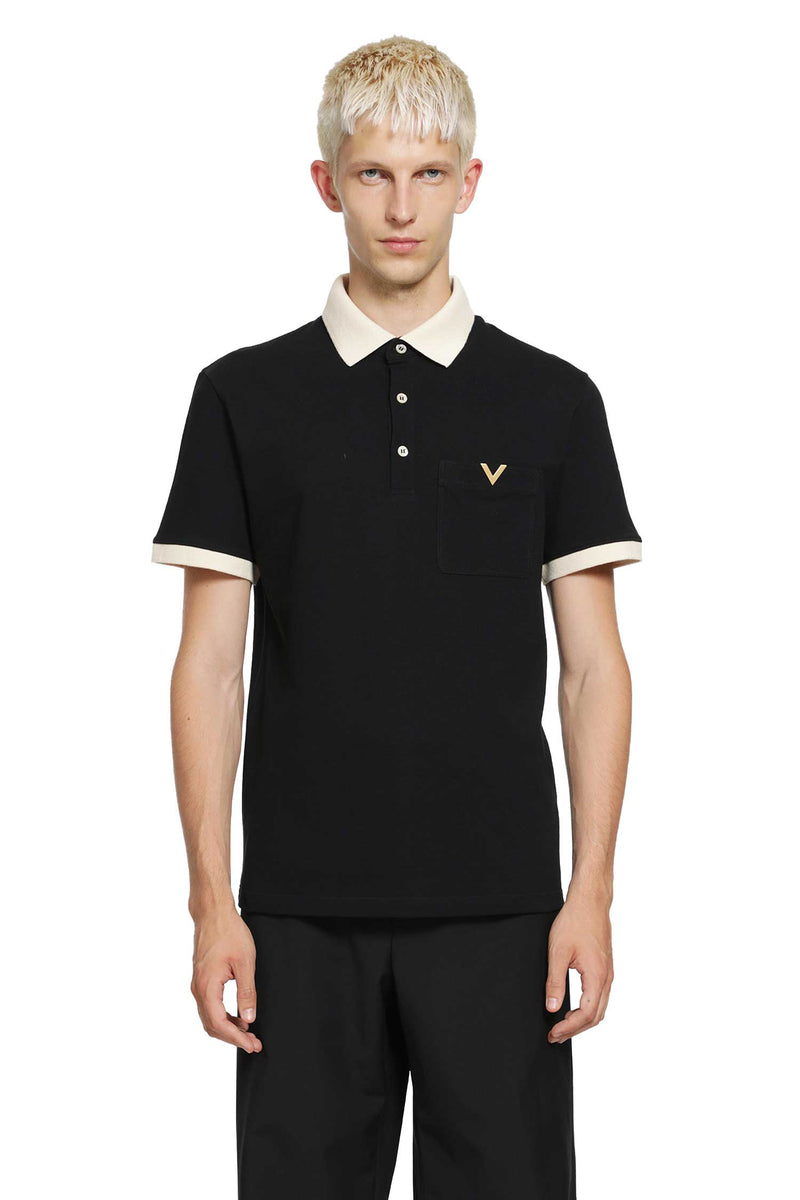 VALENTINO Polo Shirt With Vgold Logo man