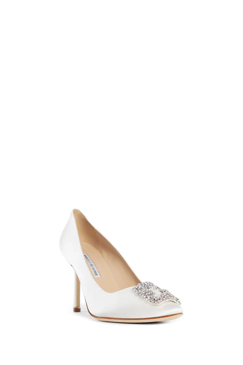 MANOLO BLAHNIK Hangisi Satin Jewel Buckle Pumps woman