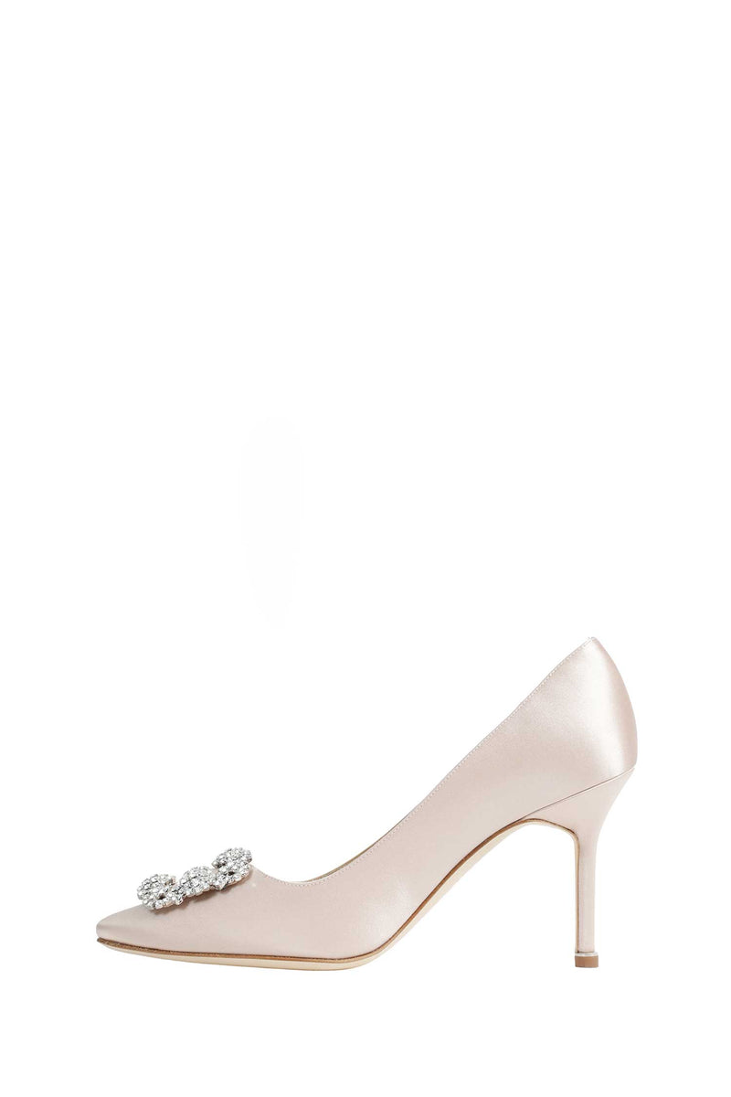 MANOLO BLAHNIK Hangisi 90 Satin Jewel Buckle Pumps woman