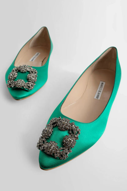 MANOLO BLAHNIK WOMAN GREEN FLATS - Antonioli.eu