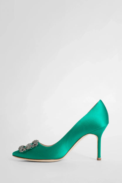 MANOLO BLAHNIK WOMAN GREEN PUMPS - Antonioli.eu