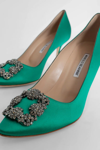 MANOLO BLAHNIK WOMAN GREEN PUMPS - Antonioli.eu