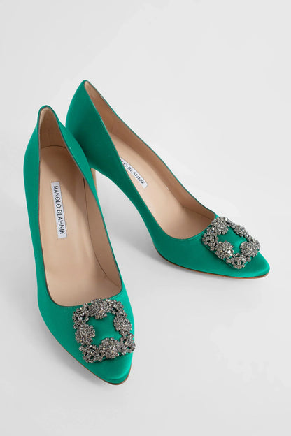 MANOLO BLAHNIK WOMAN GREEN PUMPS - Antonioli.eu