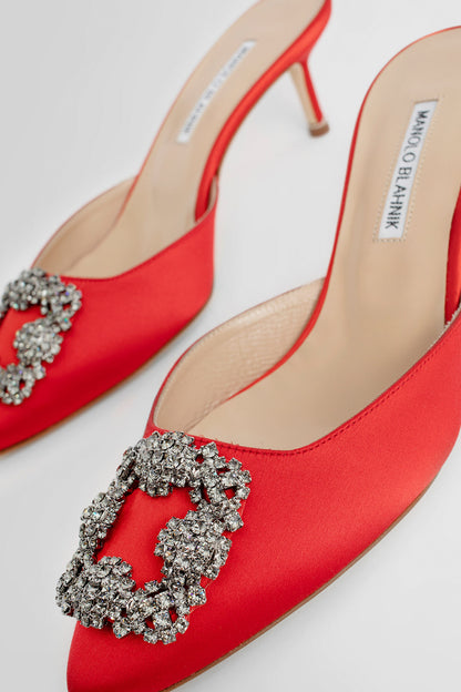 MANOLO BLAHNIK WOMAN RED MULES