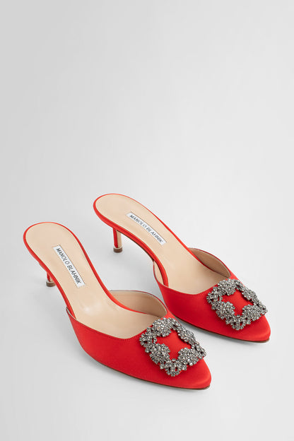 MANOLO BLAHNIK WOMAN RED MULES