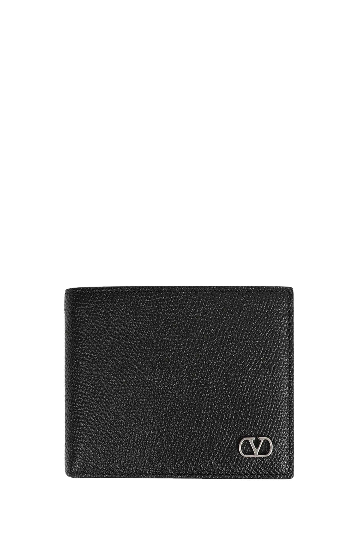 VALENTINO GARAVANI Vlogo Grainy Calfskin Wallet man
