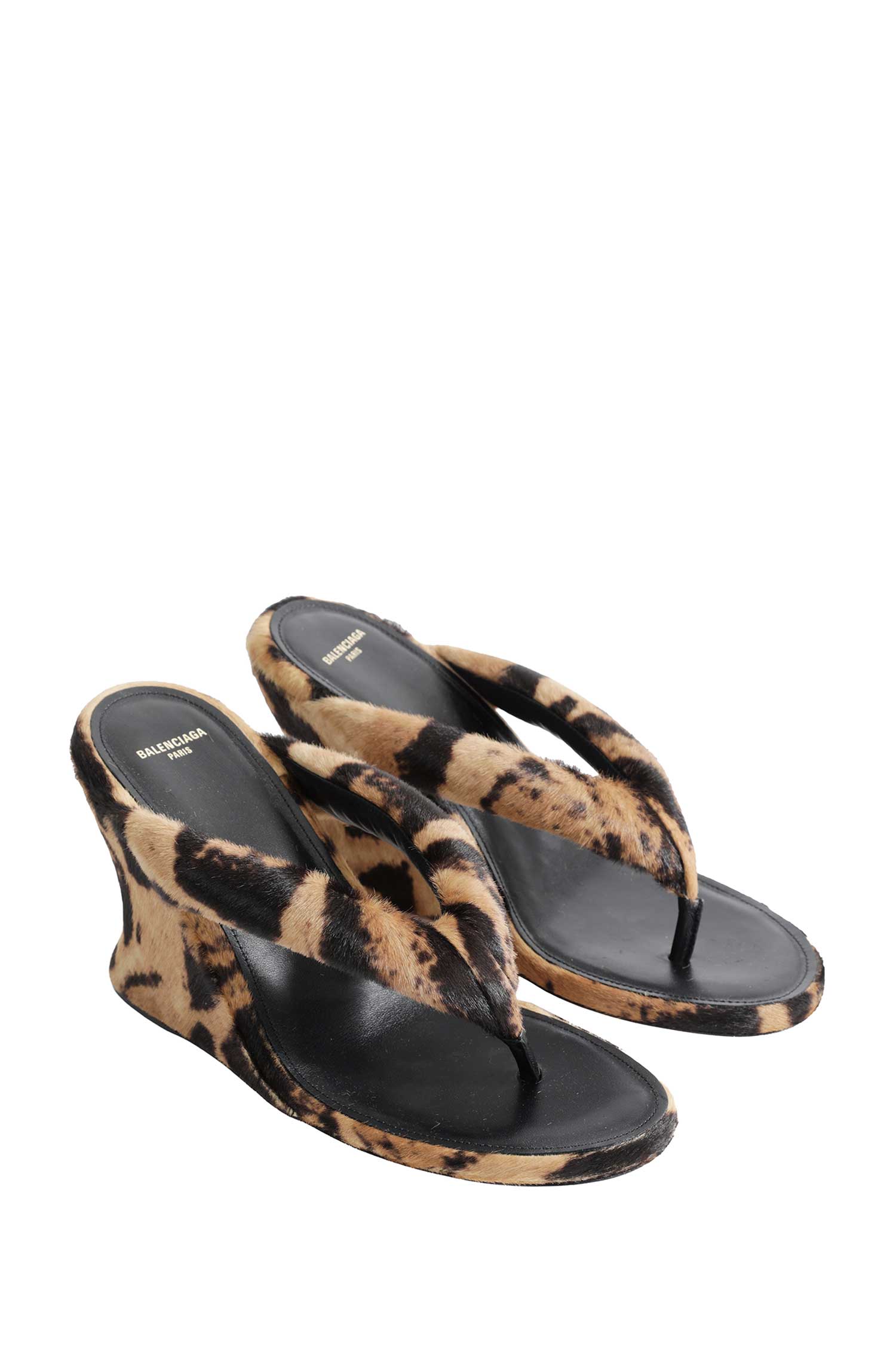 BALENCIAGA Greta Wedge Thong Sandals woman
