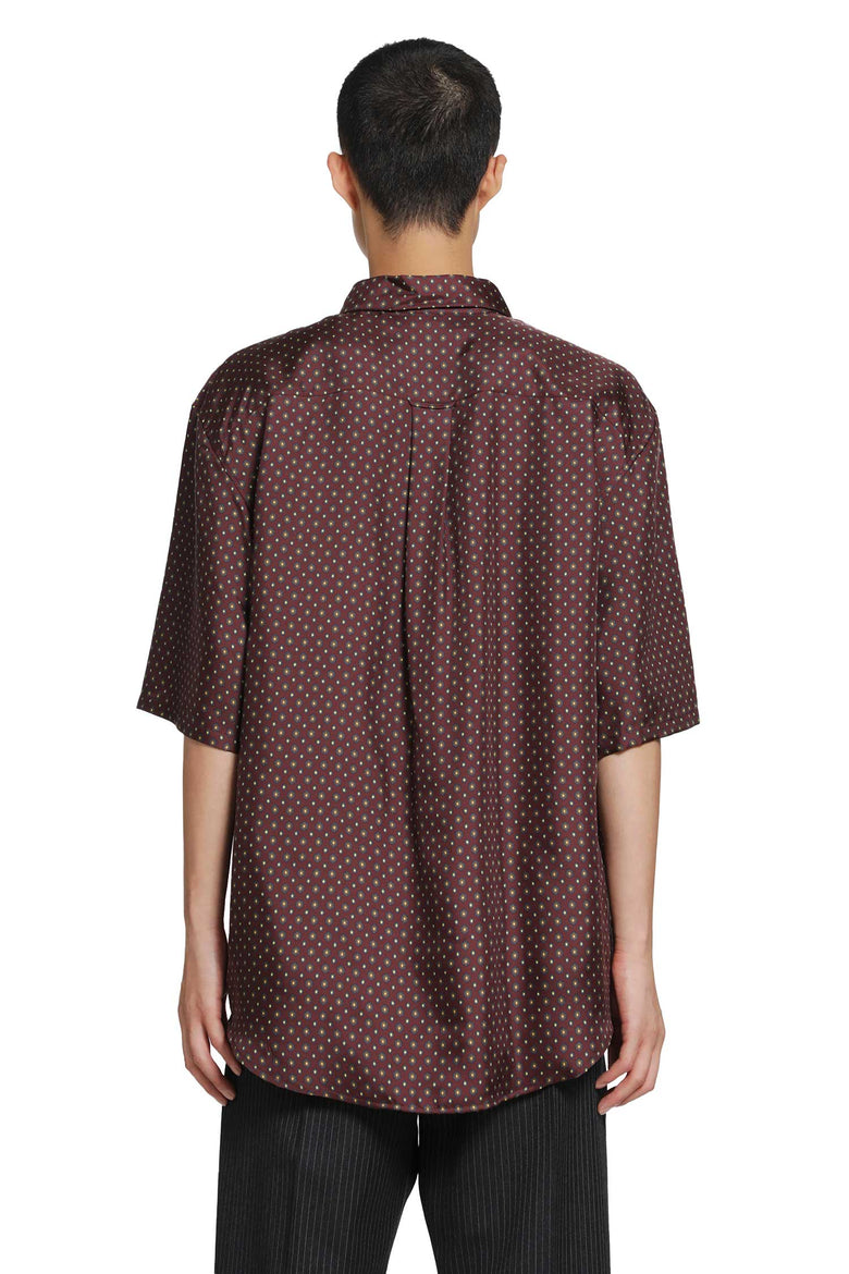 SAINT LAURENT Hexagon Silk Twill Shirt man