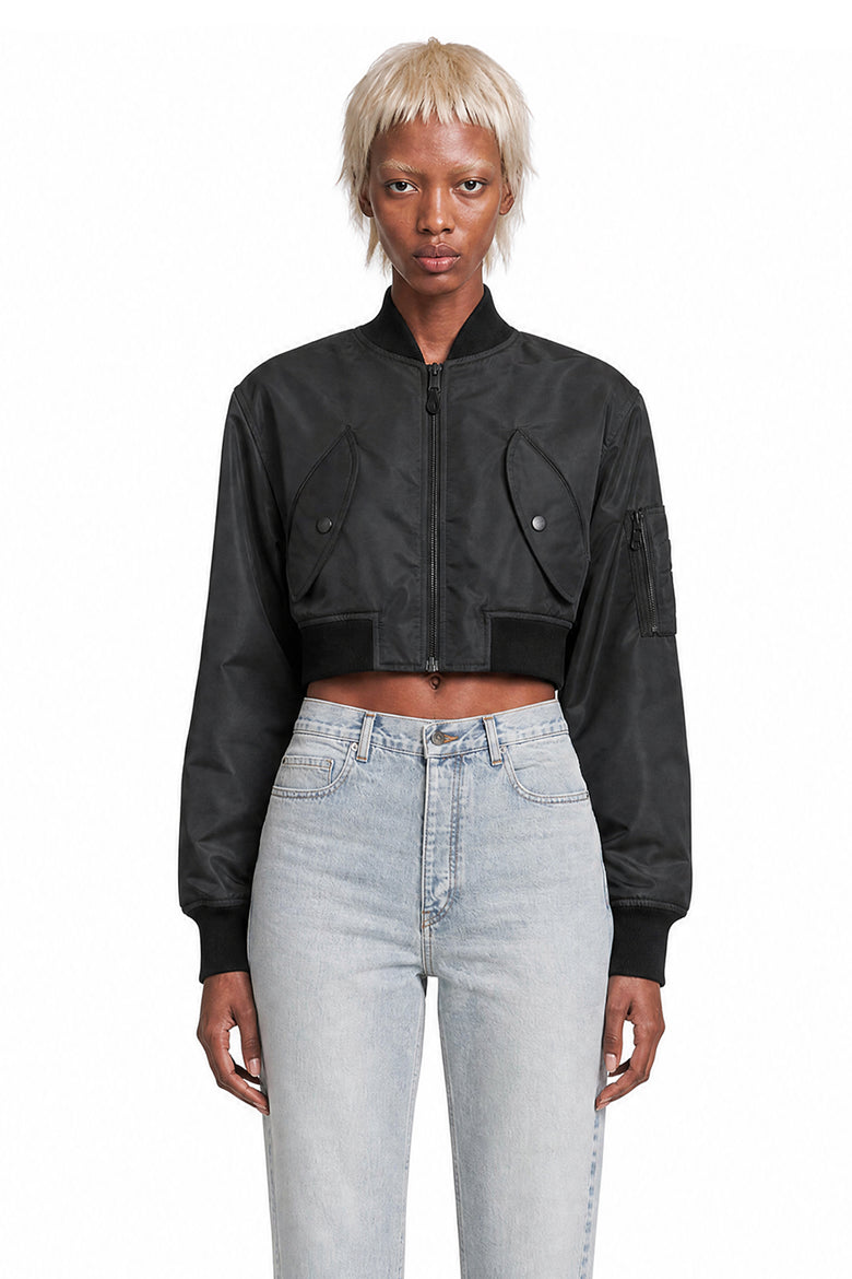 
              BALENCIAGA Cropped Bomber in Technical Faille woman
            