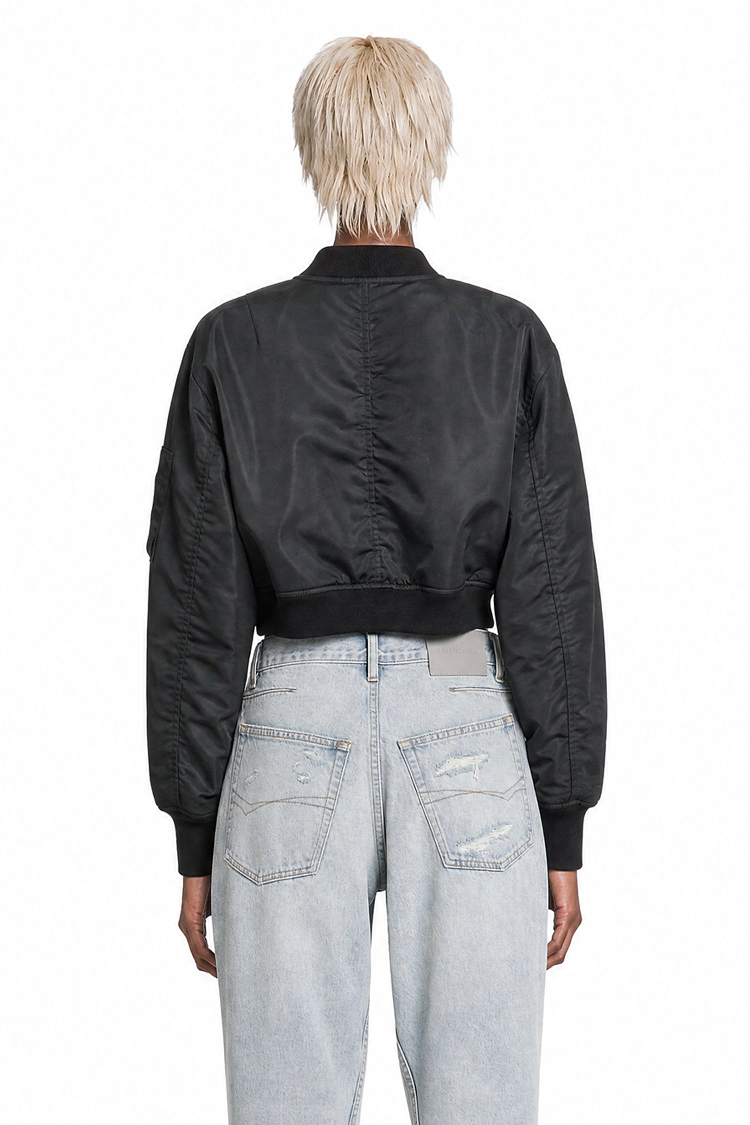 BALENCIAGA Cropped Bomber in Technical Faille woman
