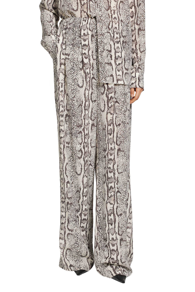 BALENCIAGA Python Print Silk Pyjama Pants woman
