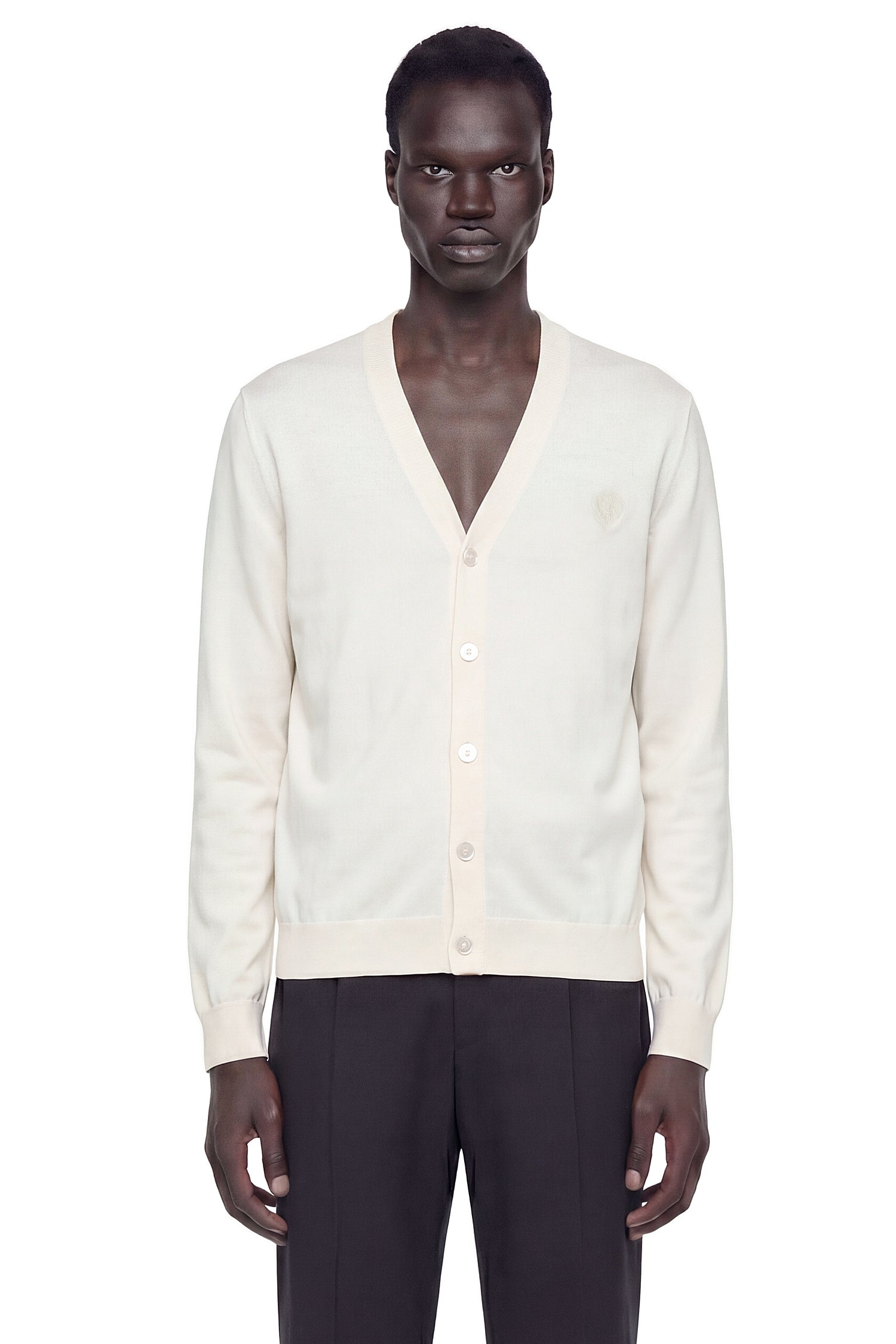 Fine Wool Crest Logo Cardigan