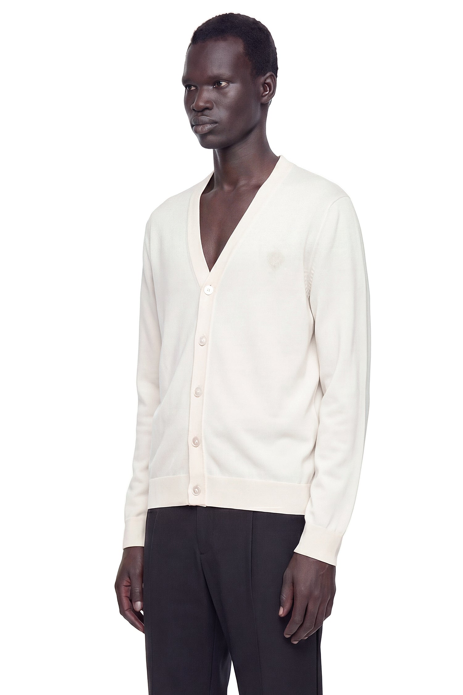 Fine Wool Crest Logo Cardigan