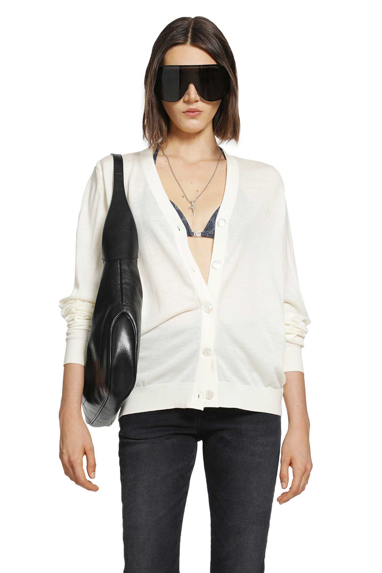 GUCCI Fine Wool Crest Logo Cardigan woman