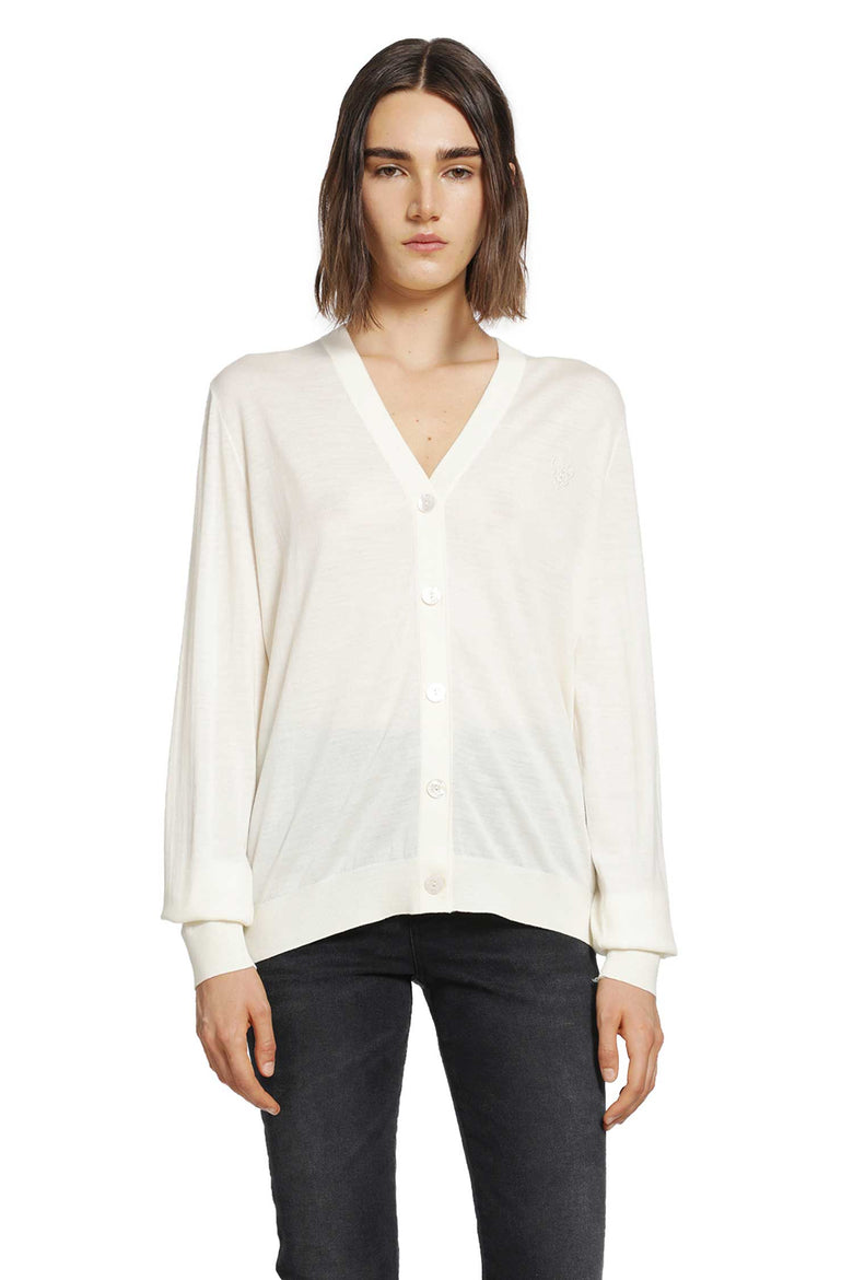 
              GUCCI Fine Wool Crest Logo Cardigan woman
            