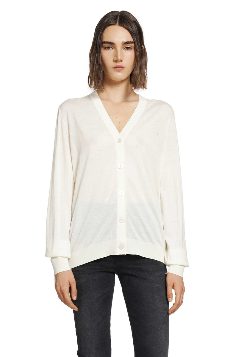 GUCCI Fine Wool Crest Logo Cardigan woman