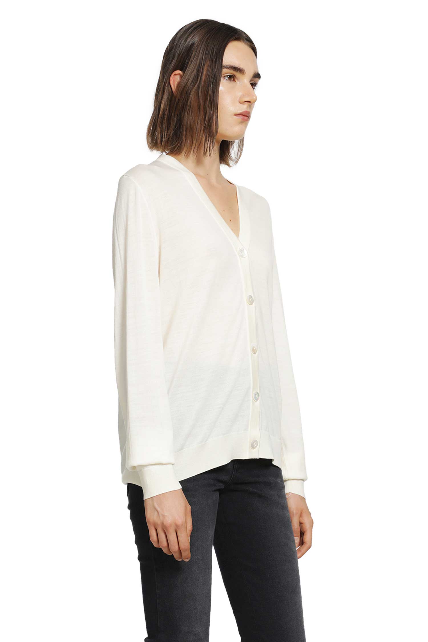 Fine Wool Crest Logo Cardigan
