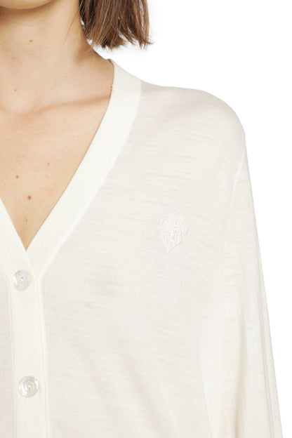 Fine Wool Crest Logo Cardigan