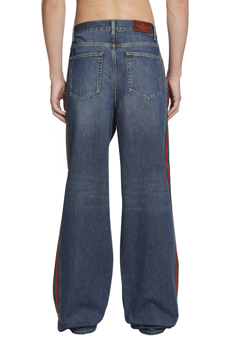 GUCCI Denim Pants With Web Insert man