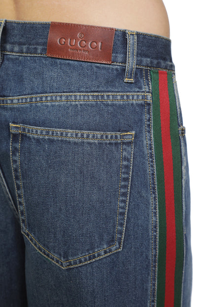 Denim Pants With Web Insert