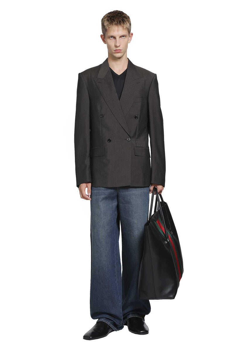 GUCCI Denim Pants With Web Insert man