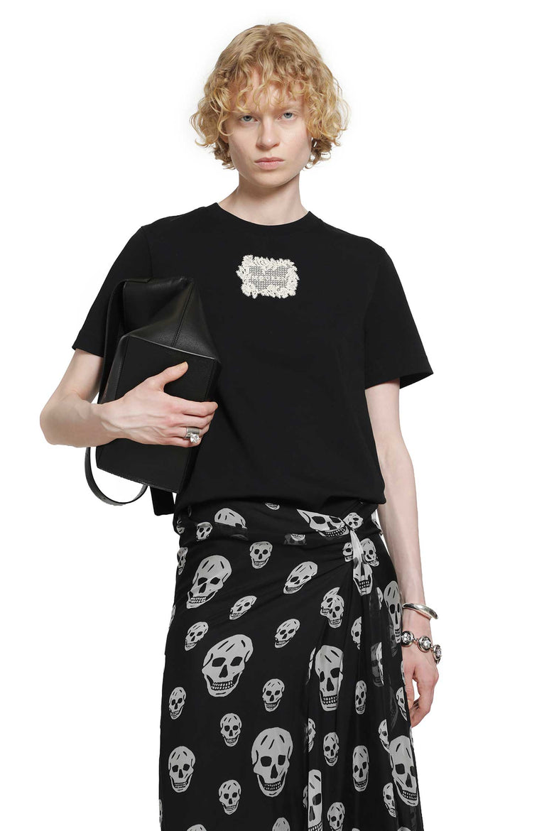 MCQUEEN Embroidered Logo Patch T-Shirt woman