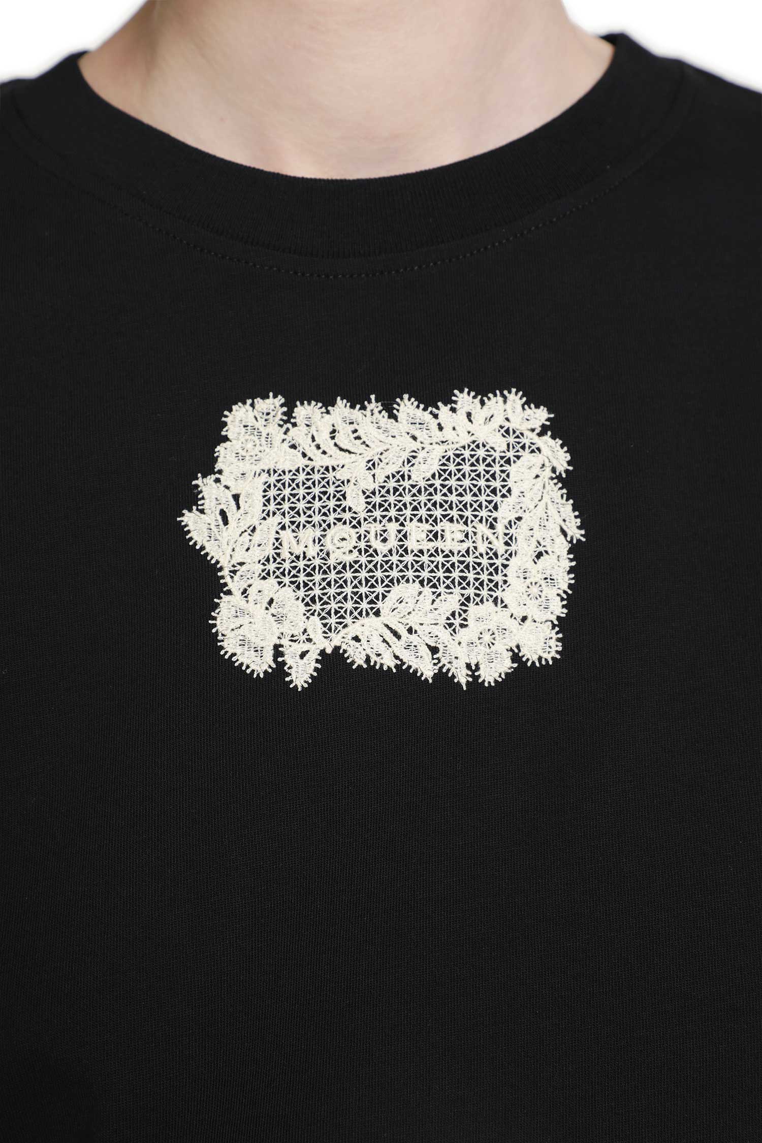 MCQUEEN Embroidered Logo Patch T-Shirt woman