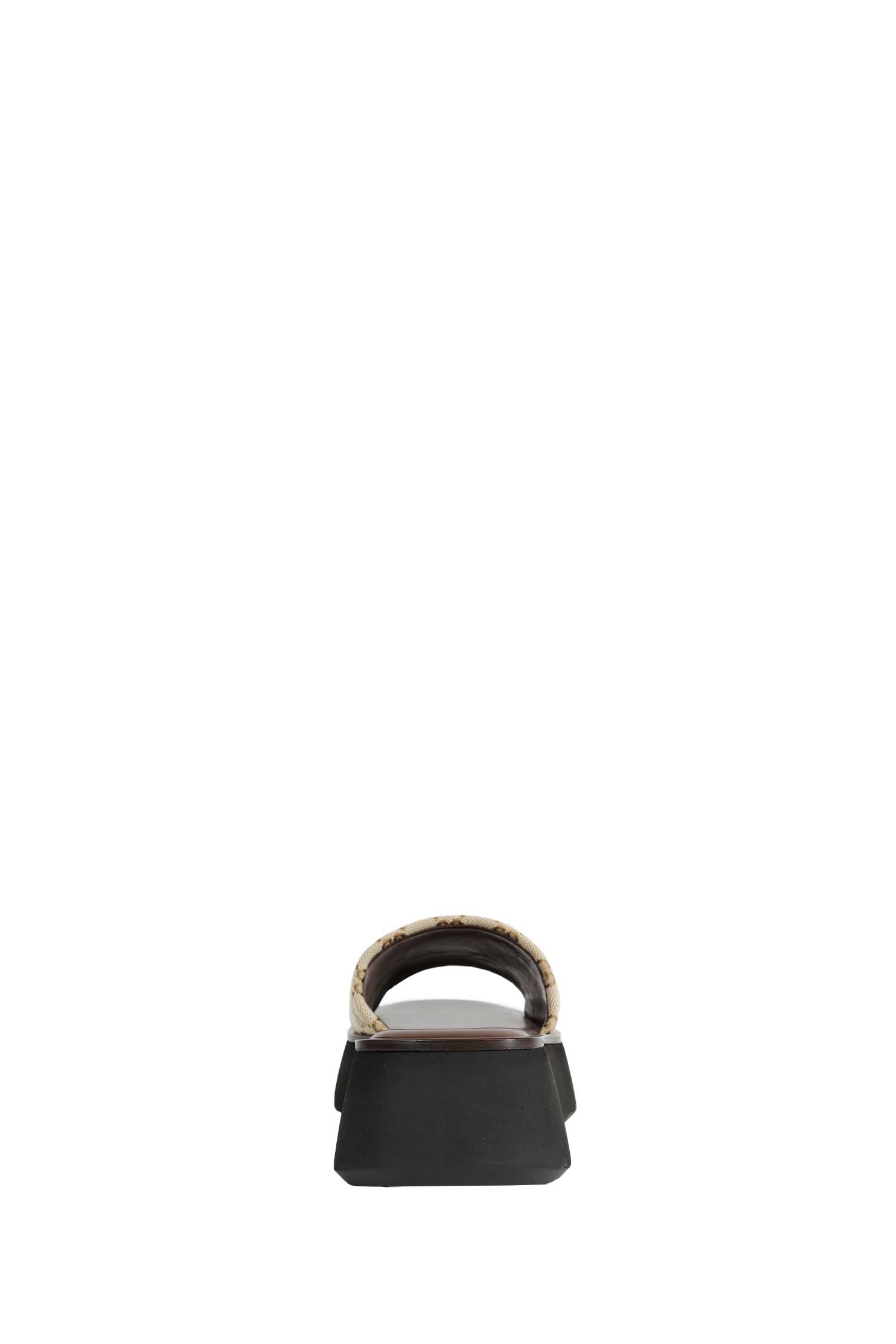 GG Canvas Flatform Slide Sandals